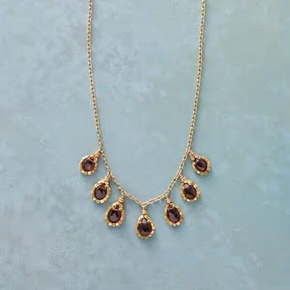 Sundance Dana Kellin Garland of Garnet necklace - Picture 1 of 1